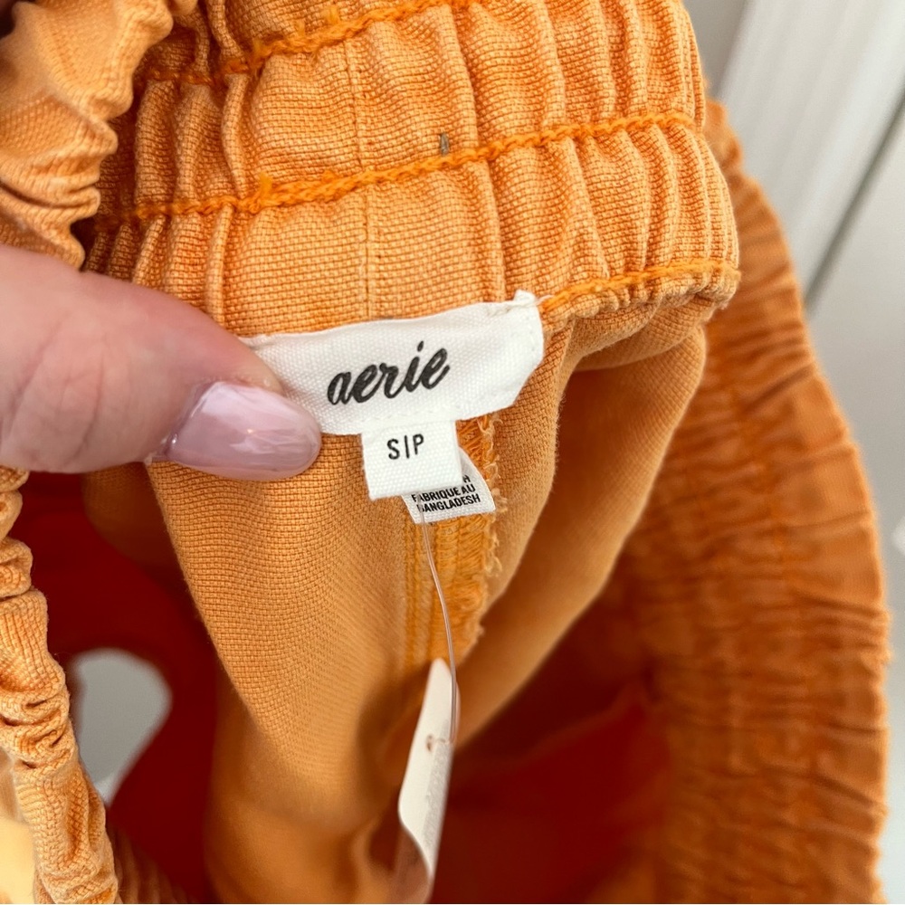 NWT Aerie High Waist Orange Women's Shorts - Picture 5 of 7